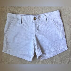Lilly Pulitzer White Bermuda Shorts Cotton Women Size 4